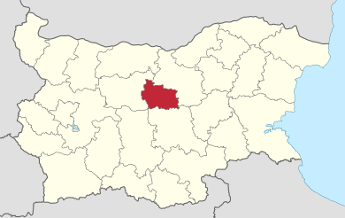 Габровская область на карте Болгарии