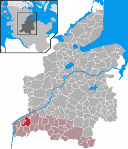 Elhelyezkedése Schleswig-Holstein térképén