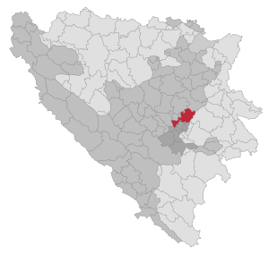 Lage der Gemeinde Ilijaš in Bosnien und Herzegowina (anklickbare Karte)