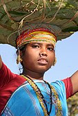 A young Bondo woman from Chattisgarh on her way to the weekly local market.