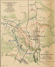 September 1863 map of the siege of Jackson Jacksonsiege1863.jpg