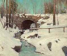 Stone Bridge in Winter, Central Park, entre 1901 et 1909