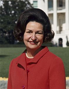 Lady Bird Johnson wearing a bouffant in 1967