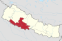 Provincie Lumbiní na mapě Nepálu