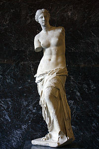 Venus de Milo on display at the  Louvre