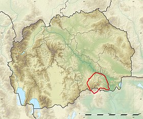 Carte de localisation de Kožuf en Macédoine du Nord.