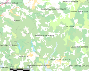 Poziția localității Champagnac-la-Noaille