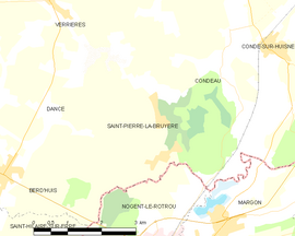 Mapa obce Saint-Pierre-la-Bruyère