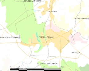 Poziția localității Forges-les-Eaux