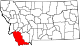 标示出比弗黑德县位置的地图