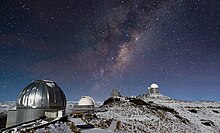 The Atacama Desert in northern Chile is far from any cities, and the night sky there is pitch-black. Photo by Jose Francisco Salgado. Milky Way Shines over Snowy La Silla.jpg