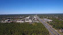 Intersection of South College Road, South 17th Street, and Waltmoor Road from the air NC 132 from the Air in New Hanover County 9.jpg