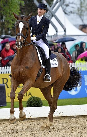 Nadine Capellmann avec le Württemberger Girasol, au Grand Prix Freestyle du CDI 5* de München-Riem, 2013