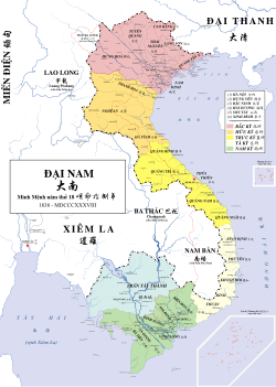 Administrative divisions of Việt Nam in the year Minh Mạng 18 (1838).