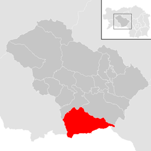 Lage der Gemeinde Obdach (Gemeinde) im Bezirk Murtal (anklickbare Karte)