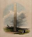 Obelisco del Tempio di Ra a Eliopoli. Acquerello di David Roberts.
