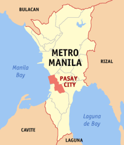 Map o Metro Manila heichlichtin Pasay Ceety