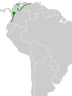 Distribución geográfica del frutero pechidorado.