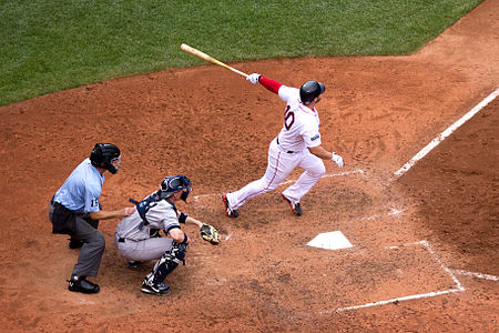 Kelly Shoppach batting, Chris Stewart (baseball) catching. Ed Hickox (umpire) is the umpire.