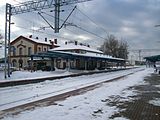 Bahnhof von Rzepin zur Winterzeit.