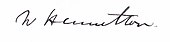 signature de William Hamilton (9e baronnet)