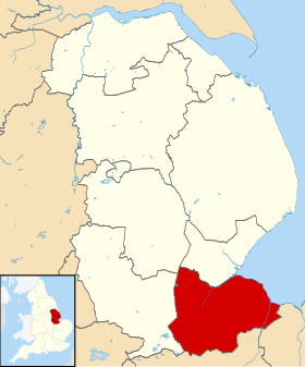 Pozicija South Hollanda na karti Grofovije Lincolnshire