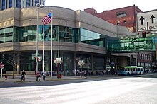 The STA bus plaza in Downtown Spokane