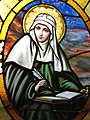 Image 3St Bridget of Sweden pictured with a halo. In Christian iconography, saints may also be depicted with wreaths, palm branches, and white lilies. (from Saint)