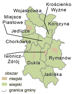 Subcarpathian Voivodeship - krośnieński county gminas.png