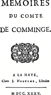 Vignette pour Mémoires du comte de Comminge