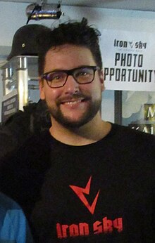 Timo Vuorensola in 2016 at the Hoth Con event at Cultural Arena Gloria in Helsinki, Finland.