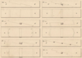 Fig. 14 : Trait de Jupiter simple. Fig. 15 : Trait de Jupiter simple avec clé. Fig. 16 : Trait de Jupiter simple avec clé, avec les abouts taillés en coupe et brisés. Fig. 17 : Trait de Jupiter à joints droits avec abouts en coupes brisées et à clé. Fig. 18 : Trait de Jupiter avec tenons d'abouts, rainures, languettes et clé. Fig. 19 : Trait de Jupiter à triple entaille ou à trois clés. Fig. 20 : Trait de Jupiter à trois entailles et une seule clé.