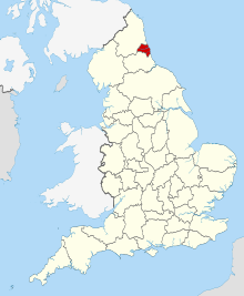 Mapa s vyznačením polohy hrabství Tyne and Wear