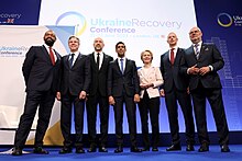 Leaders and government officials at the 2023 conference. Ukraine Recovery Conference in London UK, 22 June 2023.jpg