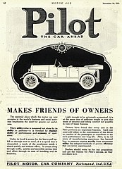 1921 Pilot Touring Car advertisement - Motor Age