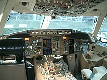 Mulally led the design team of the first all-digital flight deck in a commercial aircraft, as seen here in the cockpit of the Boeing 767. Alaska7.jpg