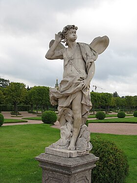 Antonio Bonazza, Zéphyr, 1757, jardin supérieur du palais de Peterhof