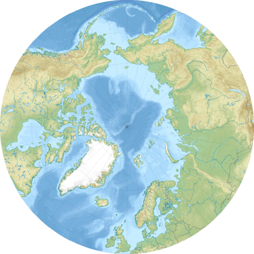 Carte de l'océan Arctique.