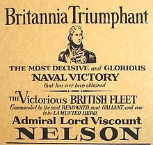 A modern reproduction of an 1805 poster commemorating the Battle of Trafalgar Battle of Trafalgar Poster 1805.jpg