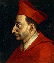 Ambrogio Figino, Portrait of St. Charles Borromeo (1585), Pinacoteca Ambrosiana, Milan Carlo Borromeo.jpg