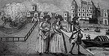 Catherine Willoughby, formerly Duchess of Suffolk, and her later husband Richard Bertie, are forced into exile, taking their baby and wet nurse Catherine Willoughby exiled.jpg