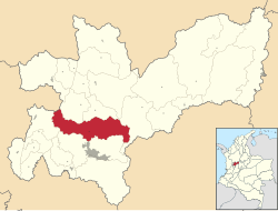 Location of the municipality and town of Neira, Caldas in the Caldas Department of Colombia.