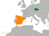 Location map for the Czech Republic and Spain.