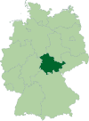 Map of Germany:Position of Thüringen highlighted