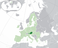 Карта, показывающая месторасположение Австрии