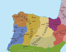 Political Map of the northwest Iberian peninsula at the end of the 12th century Europe-south-west-kingdoms12th.png