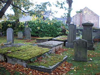 English: Forgotten spot in a church graveyard ...