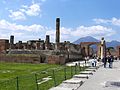 Image 57The Forum of Pompeii with Vesuvius in the distance (from Culture of Italy)
