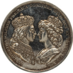 Minnesmedalj från Gustav IV Adolfs och Fredrika Wilhelminas kröning den 3 april 1800.