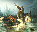 François-Auguste Biard Fighting Polar Bears (1839)